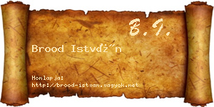Brood István névjegykártya